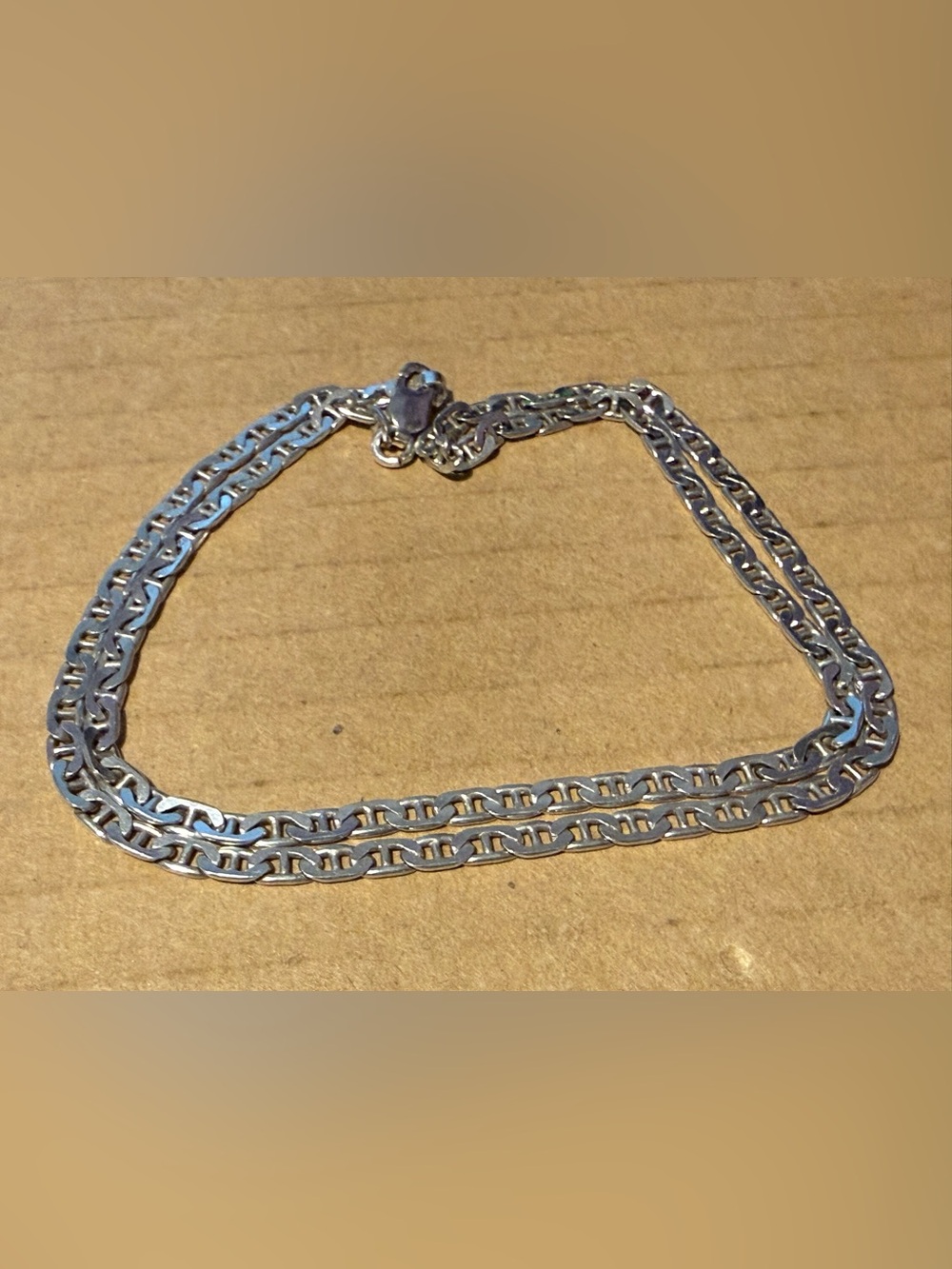 MS-66 925 Sterling Silver Double-Link Chain Necklace - Silver
